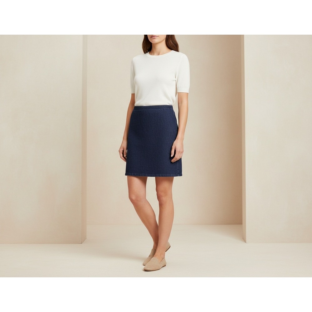 Loft 6 Skirt Blue Denim Jean Pencil Mini Coastal‎ Casual Western Academia Grunge